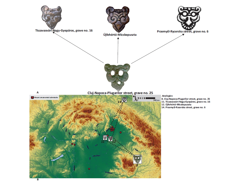 Fig. 8. Analogies of the stylized zoomorphic mount and their geographical distribution